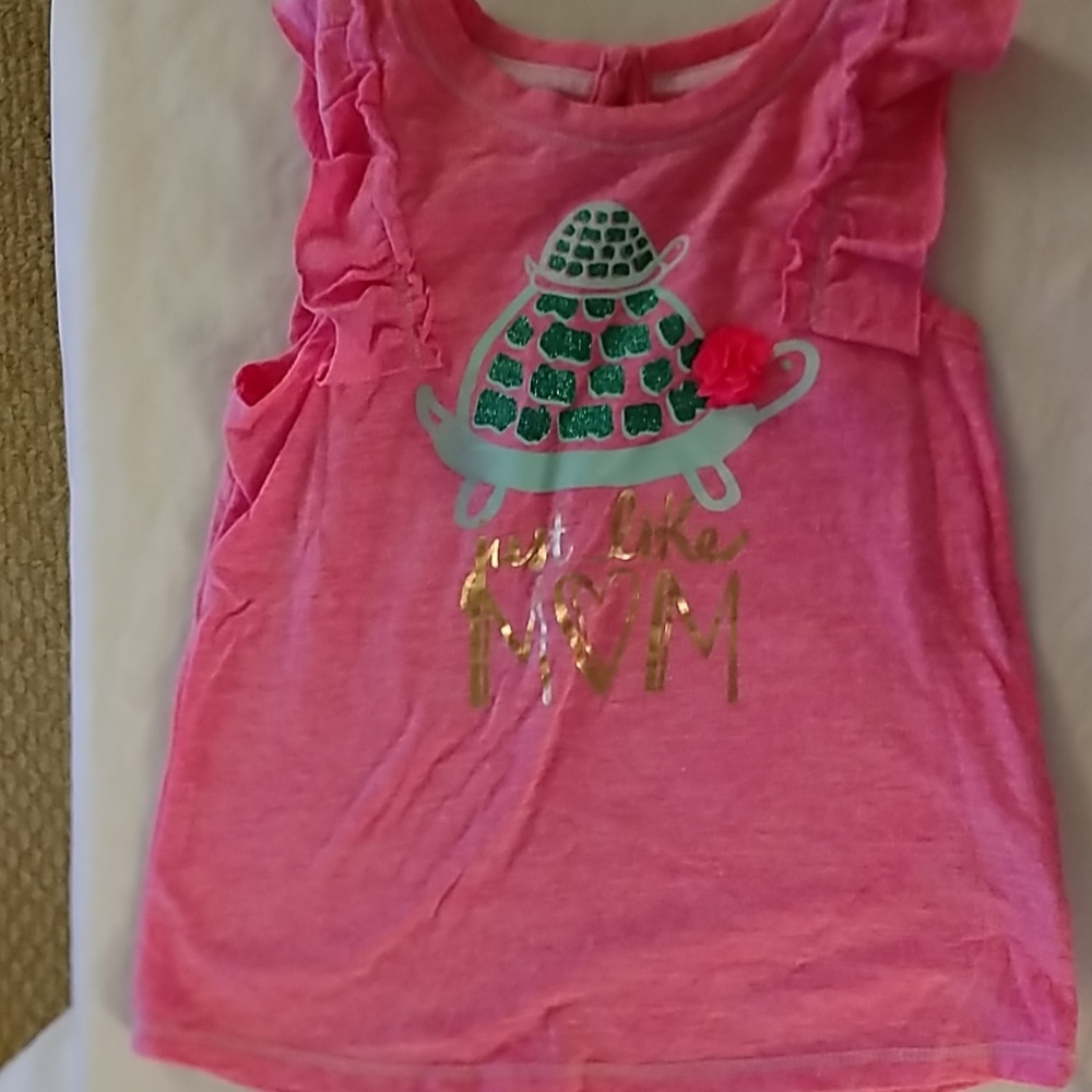 Hot pink turtle T-shirt with ruffles